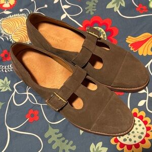 Vionic Olive Green Suede Mary Janes